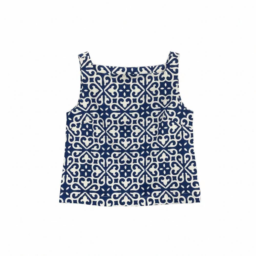 NEW FITZROY & WILLA women's annie top in blue/white